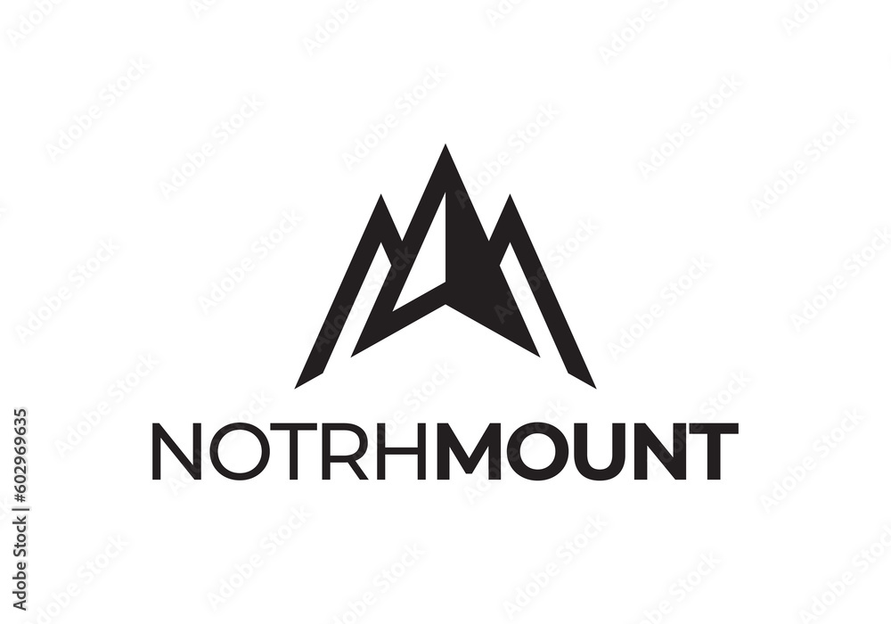 Fotografie north mountain logo design modern simple symbol icon vector