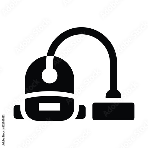 vacuum cleaner glyph icon illustration vector graphic