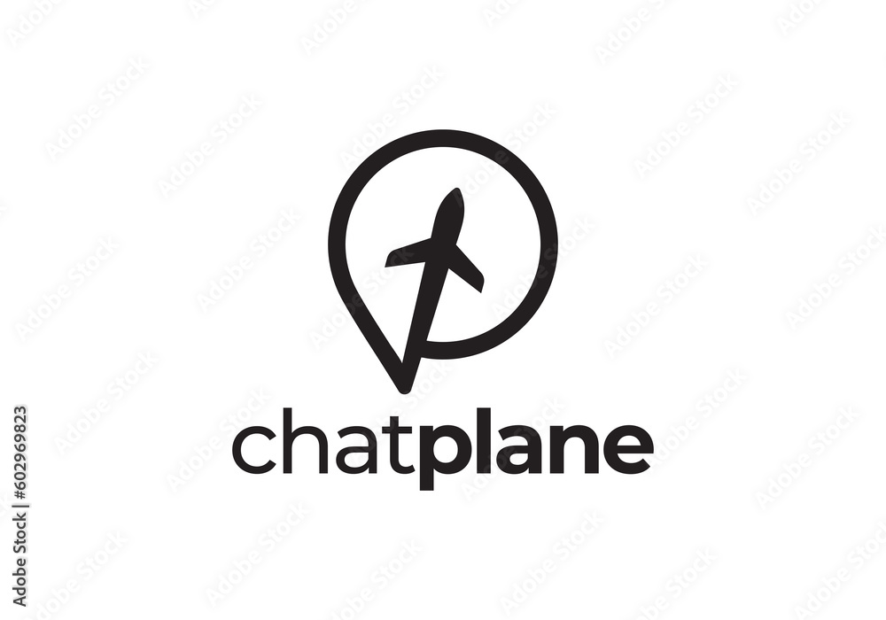 airplane chat logo design vector icon illustration airplane chat logo design vector icon illustration
