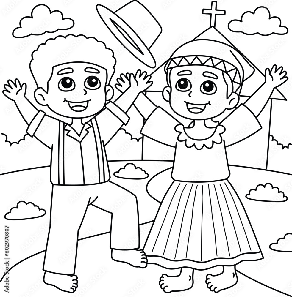 Children Celebrating Juneteenth Coloring Page Children Celebrating Juneteenth Coloring Page