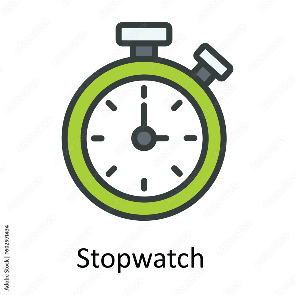 Stopwatch vector Fill outline Icon Design illustration. Time Management Symbol on White background EPS 10 File Stopwatch vector Fill outline Icon Design illustration. Time Management Symbol on White background EPS 10 File