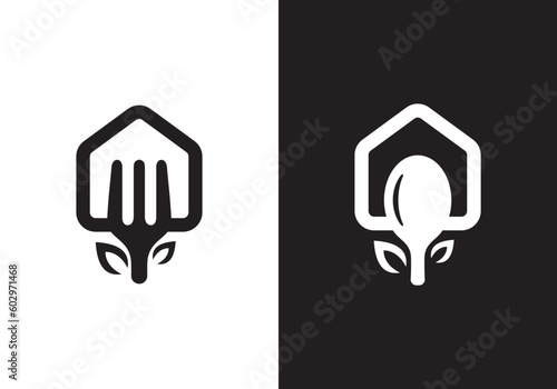 fork and spoon logo design. icon symbol for health restaurant food diet and etc.