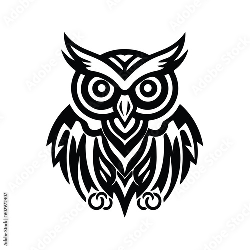 Viking owl, isolated in white background, vector illustration.