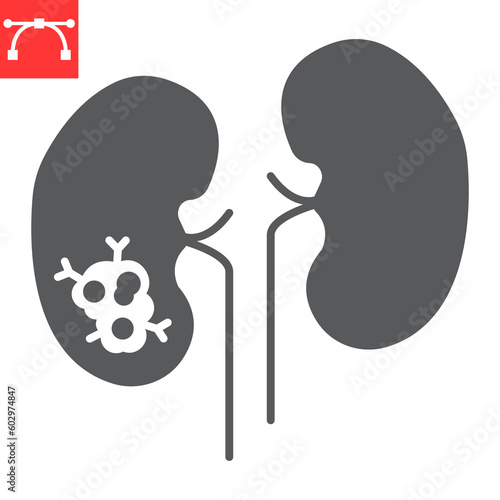 Kidney cancer glyph icon