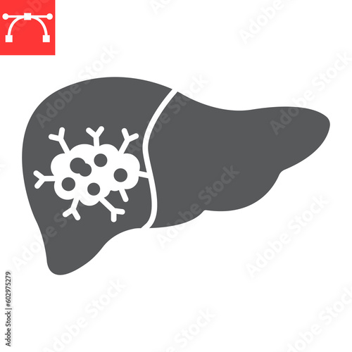 Liver cancer glyph icon