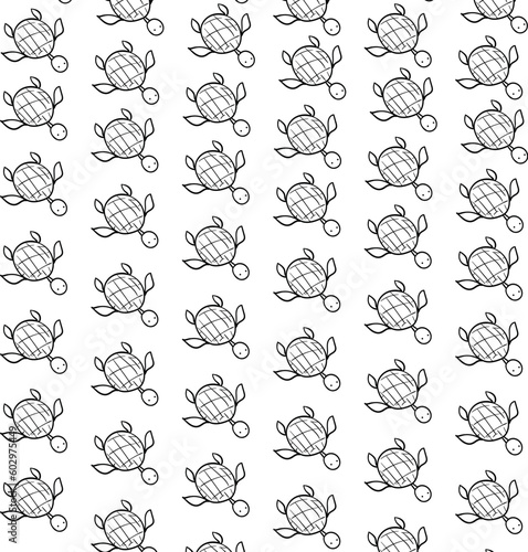 Many turtles form a cartoon background for zoological projects