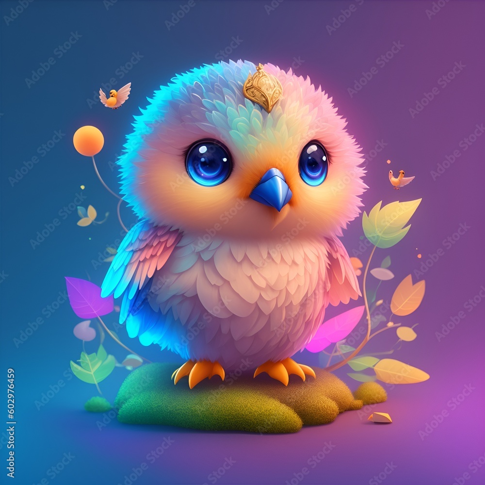 Very detailed cute bird. Generate Ai. Very detailed cute bird. Generate Ai.