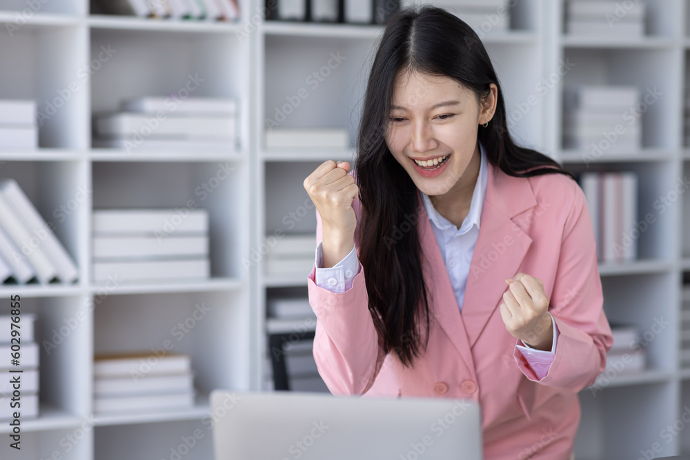 Excited Asian woman sit at desk feel euphoric win online lottery, happy black woman overjoyed get mail at tablet being promoted at work, biracial girl amazed read good news at computer Excited Asian woman sit at desk feel euphoric win online lottery, happy black woman overjoyed get mail at tablet being promoted at work, biracial girl amazed read good news at computer