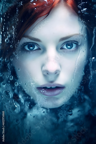 Serenity in Submersion: A Captivating Photograph of a Woman in a Dramatic Bath