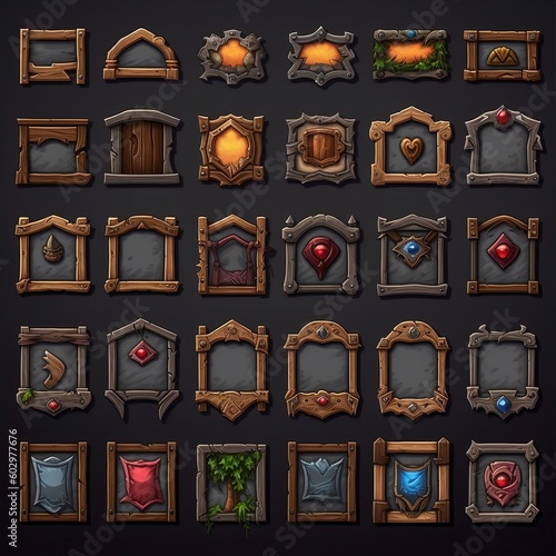 Obraz na płótnie gui frame medieval ai generated