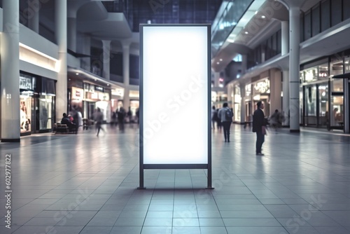 Blank digital signage screen in a public place  ideal for customization  generative ai