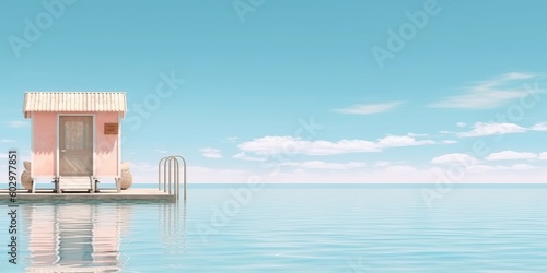 Beach holiday background on...