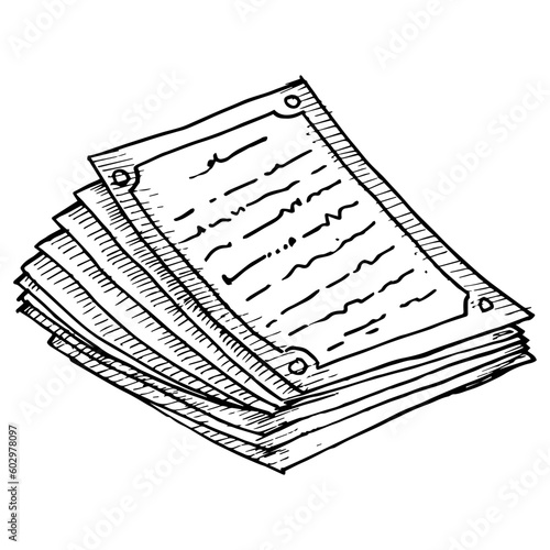 illustration of an book, sketch and illustration