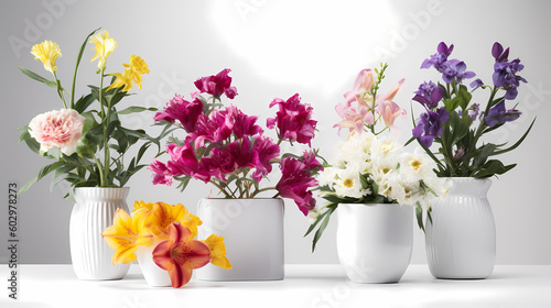Showcase the delicate beauty of vibrant flowers capturing the intricate details and vivid colors perfect for home decor and digital presentations Generative AI, Generative, AI