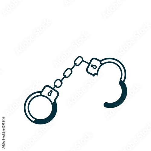 Handcuff icon flat style illustration logo template