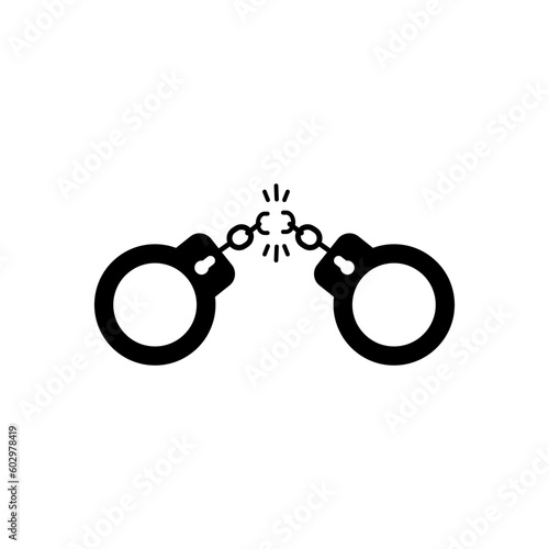 Handcuff icon flat style illustration logo template