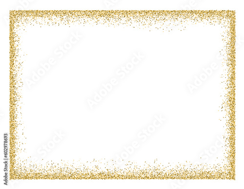 Gold Glitter Frame Rectangle
