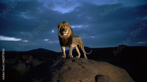 Majestic Lions Roaming Free in the African Wilderness  Capturing the Essence of Wildlife in its Natural Habitat