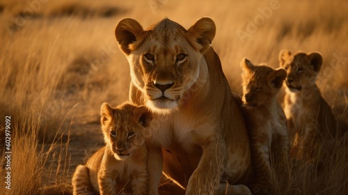 Majestic Lions Roaming Free in the African Wilderness: Capturing the Essence of Wildlife in its Natural Habitat © Corinna