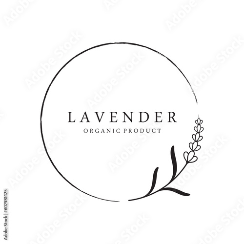 Hand drawn organic lavender flower logo template design.Logo for cosmetic, beauty,tea,oil,herb.