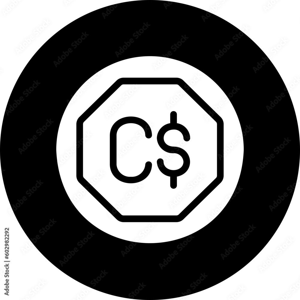 canadian dollar glyph icon canadian dollar glyph icon