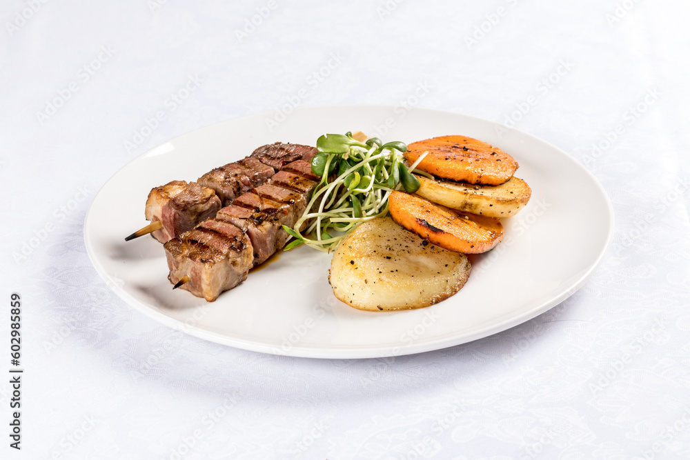 grilled meat with vegetables grilled meat with vegetables