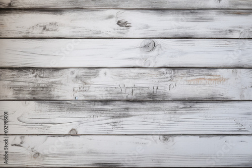 Wooden background with white colored horizontal planks. Generative AI illustration