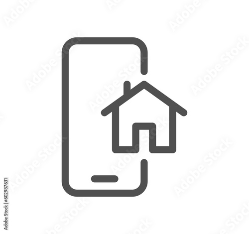 Smart house related icon outline and linear symbol.	