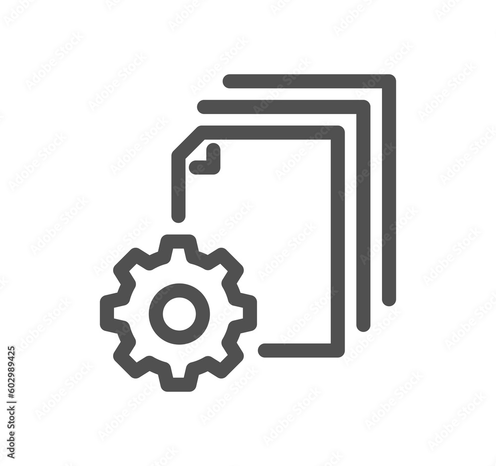 Document flow management related icon outline and linear symbol. Document flow management related icon outline and linear symbol.