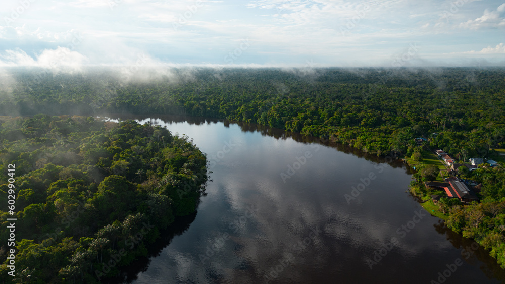 AMAZON RIVERS IN THE PERUVIAN JUNGLE, THEY CLEARLY SHOW THE MEANDERS