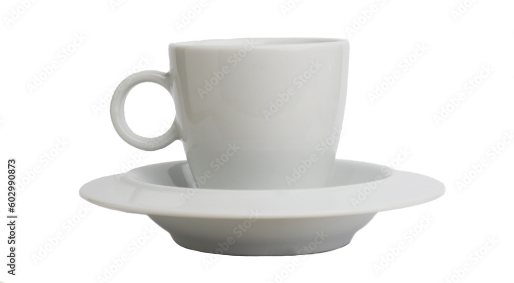 coffee cup (small espresso mug) on white background, empty isolated cutout cup with saucer coffee cup (small espresso mug) on white background, empty isolated cutout cup with saucer