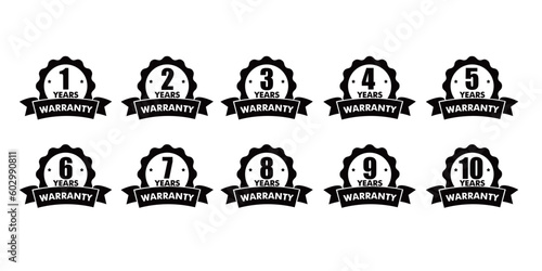set of warranty emblem design. guarantee label illustration.
