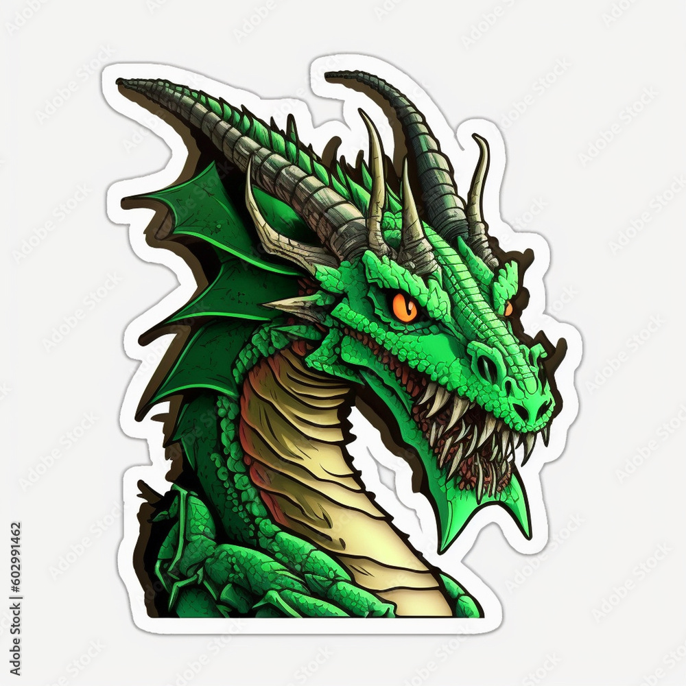 Dragon Illustration Sticker Generative AI Dragon Illustration Sticker Generative AI