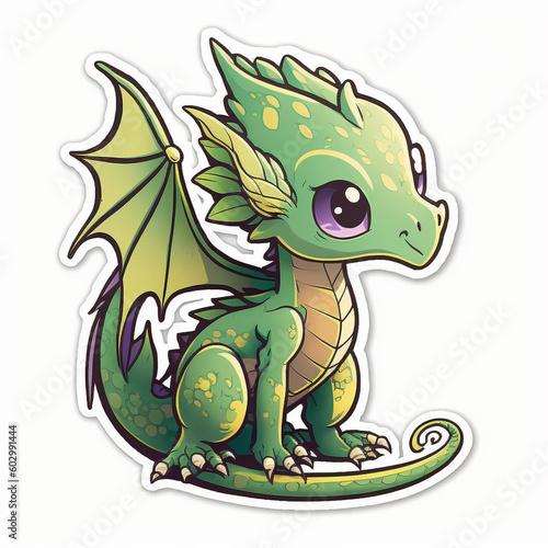 Dragon Illustration Sticker Generative AI