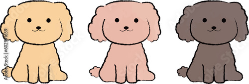手書き風のシンプルなかわいいトイプードルのイラスト