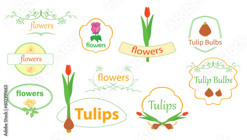 vector floral banners - decorative design elements with flowers