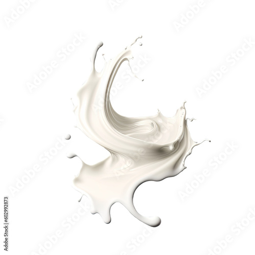 Splash of milk or cream isolated on white background