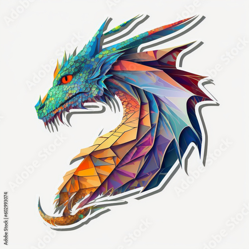 Wallpaper Mural Dragon Illustration Sticker Generative AI Torontodigital.ca