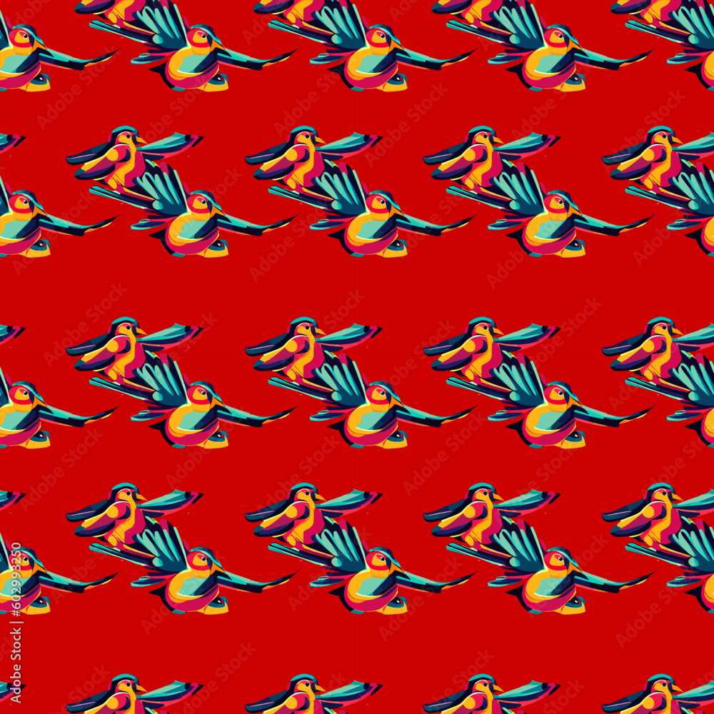 Vector seamless popart fish pattern