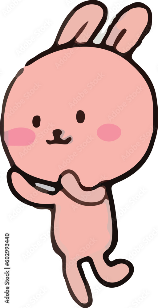 cartoon orange rabbit doing exercise Stock Vector Adobe Stock