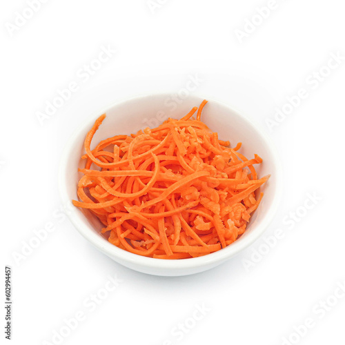Grated Carrot isolated in a white backgound