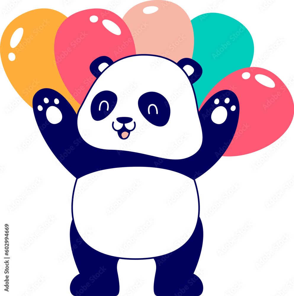 Panda With Balloons Panda With Balloons