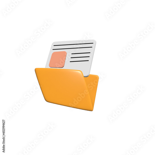 folder with documents 3d icon