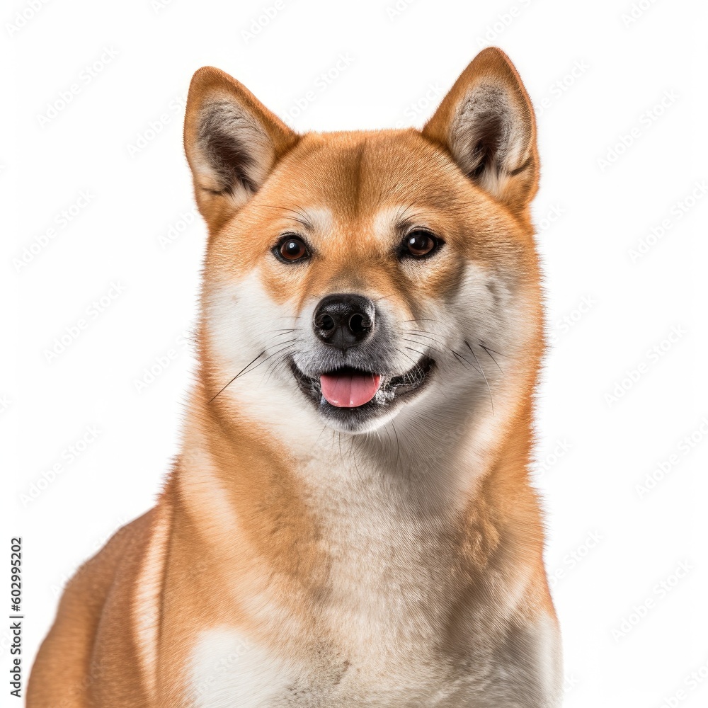 Akita isolated on white background. Generative AI