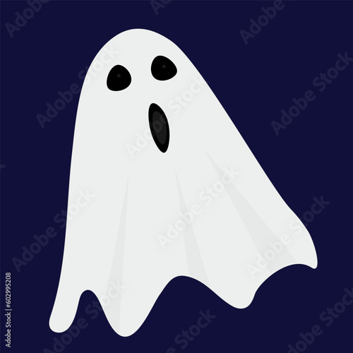 ghost on black background. Template for halloween.