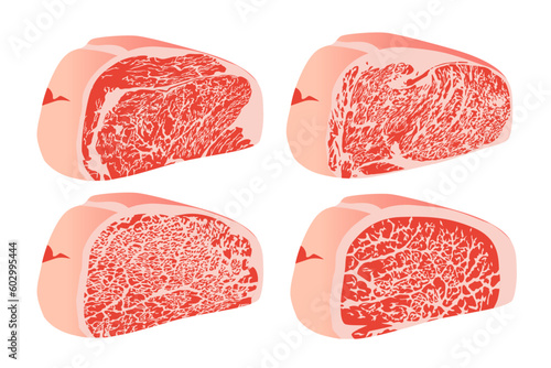raw sirloin steak isolated on background.	