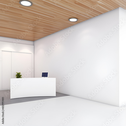 logo mockup office wall company wall background