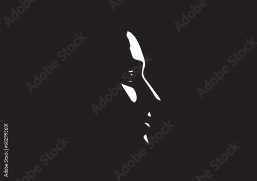 visage de profil entre ombre et lumière
