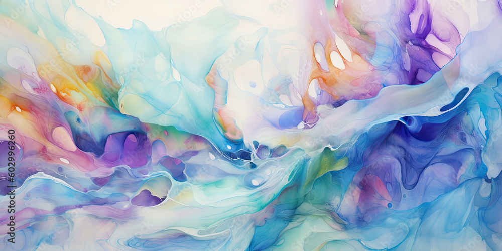 Underwater Dance: Abstract Blend of Watercolors
