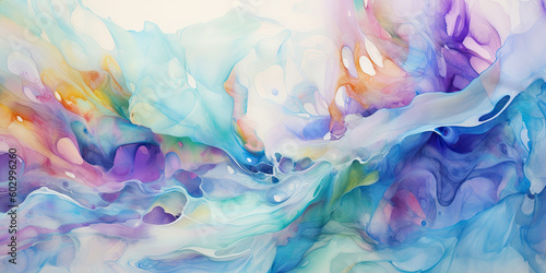 Underwater Dance: Abstract Blend of Watercolors